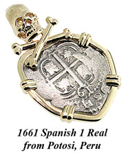 1664 Spanish 1 Real from Potosi Peru