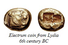 Electrum coin from Lydia 6th century BC