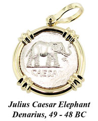 Julius Caesar circa 49 BC silver denarius