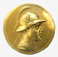 Gold 20-stater of Eucratides I. The largest gold coin ever minted in Antiquity