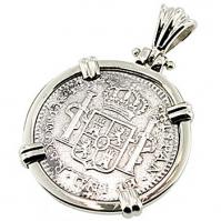 SOLD #6834 El Cazador Shipwreck 1 Real Pendant; Please Explore Our Spanish Shipwreck Pendants For Similar Items.