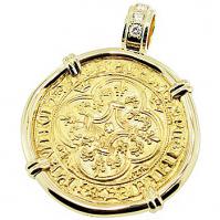SOLD #6980 French King Charles VI Ecu Pendant; Please Explore Our Medieval Pendants For Similar Items.