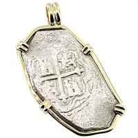 #7035 Joanna Shipwreck 8 Reales Pendant