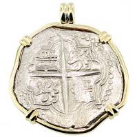 SOLD #7094 Atocha Shipwreck 8 Reales Pendant; Please Explore Our Spanish Shipwreck Pages For Similar Items.