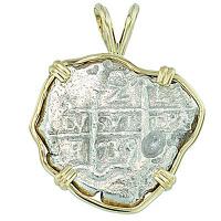 #7124 Princess Louisa Shipwreck 2 Reales Pendant