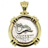 #7145 Genius on Dolphin & Neptune Denarius Pendant