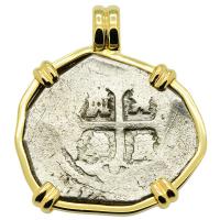 #7208 Rooswijk Shipwreck 4 Reales Pendant