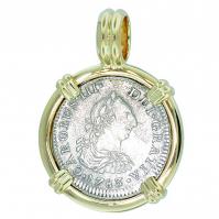 #7330 El Cazador Shipwreck 1/2 Real Pendant
