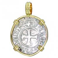 #7339 Crusader Cross Tournois Pendant