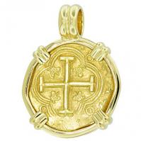 SOLD #7346 Philip IV Two Escudo Doubloon Pendant; Please Explore Our Colonial Spanish Pendants For Similar Items.