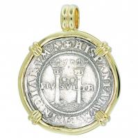 #7352 Golden Fleece Shipwreck 2 Reales Pendant