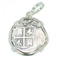 #7357 Spanish 1715 Fleet Shipwreck 1 Real Pendant