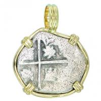 #7358 Spanish 1715 Fleet Shipwreck 1 Real Pendant