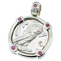 #7408 Owl and Athena Tetradrachm Pendant