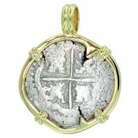 #7417 Spanish 1715 Fleet Shipwreck 2 Reales Pendant