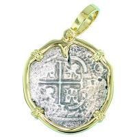 SOLD #7418 Consolacion Shipwreck 2 Reales Pendant; Please Explore Our Spanish Shipwreck Pendants For Similar Items.