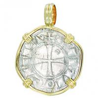 #7423 Crusader Cross Denier Pendant