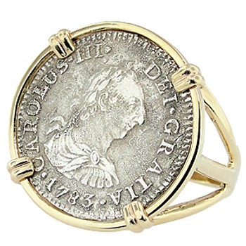 SOLD #6190 El Cazador Shipwreck 1/2 Real Ladies Ring; Please Explore Our Ladies Rings For Similiar Items.