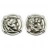 328-323 BC Alexander the Great Coin white gold cufflinks