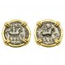 35-12 BC Azes II horseman coin in gold cufflinks
