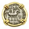 King Azes II horseman coin in gold cufflink