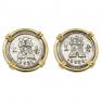 1821 Spanish Ferdinand VII coins in gold earrings