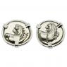 386-338 BC Lion coin in white gold earrings