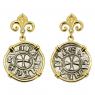 1139-1252 Crusader Cross coins in gold earrings with diamonds