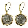Antioch Constantine Hand of God coins in gold earrings