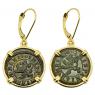 1605 and 1602 Spanish maravedis in gold earrings