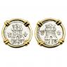 1797 and 1802 Spanish coins in gold earrings