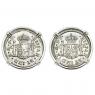 1783 El Cazador 1/2 reales in white gold earrings
