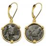 Constantine Hand of God coins in gold earrings