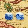 British Caribbean Shipwreck Pottery in silver earrings