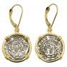 1528 and 1552 Madonna and Child coins in gold earrings