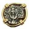 103-76 BC Biblical Widow’s Mite in gold earrings