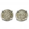 1536 and 1548 Madonna and Child coins in white gold earrings