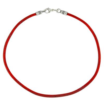 Leather Necklace 3mm with Sterling Silver End Caps & Trigger Clasp