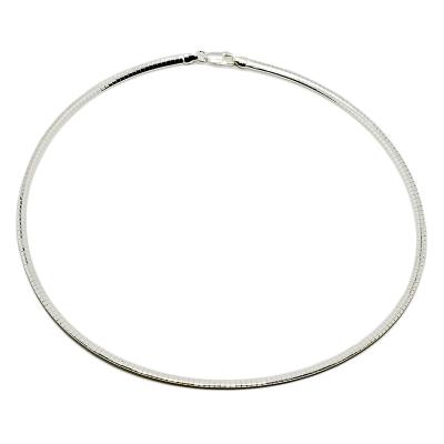 Omega 3mm Sterling Silver Necklace