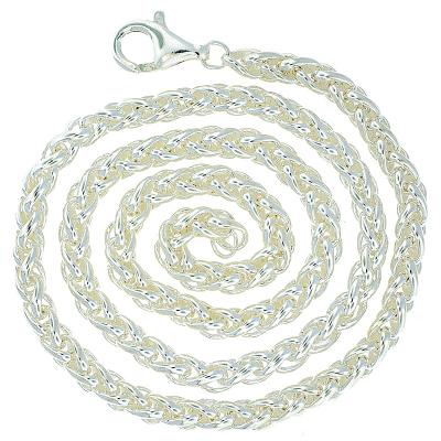 Wheat 4mm Sterling Silver Necklace