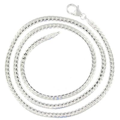 Beveled Oval Curb 2.9mm Sterling Silver Necklace