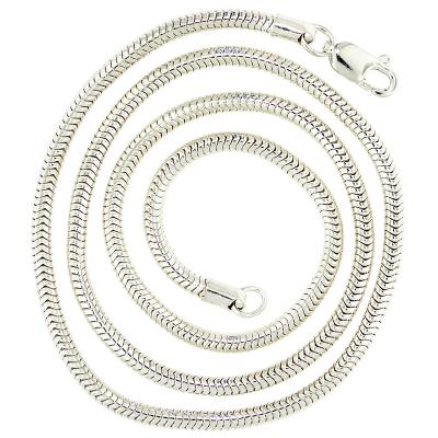 Round Snake 2.5mm Sterling Silver Necklace