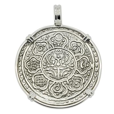 Lotus flower and 8 Buddhist Lucky Symbols