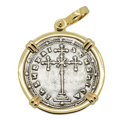 945-959 Constantine VII Miliaresion in gold pendant