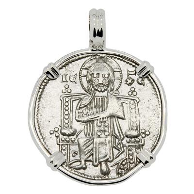 1253-1268 Jesus Christ grosso in white gold pendant