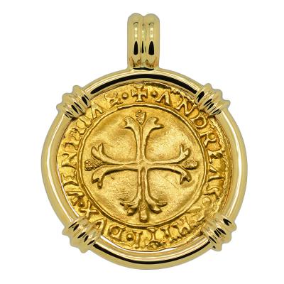 1523-1538 Venetian scudo d'oro in gold pendant