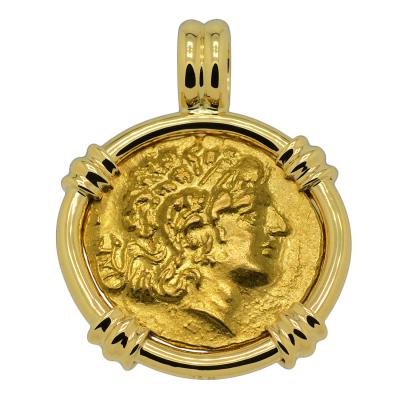 88-86 BC Alexander the Great stater in 18k pendant