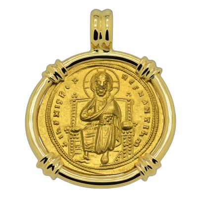 1028-1034 Jesus Christ gold coin in 18k pendant