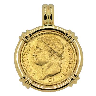 1808 Napoleon 20 francs in gold pendant
