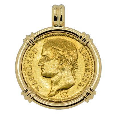 1811 Napoleon 40 francs in gold pendant